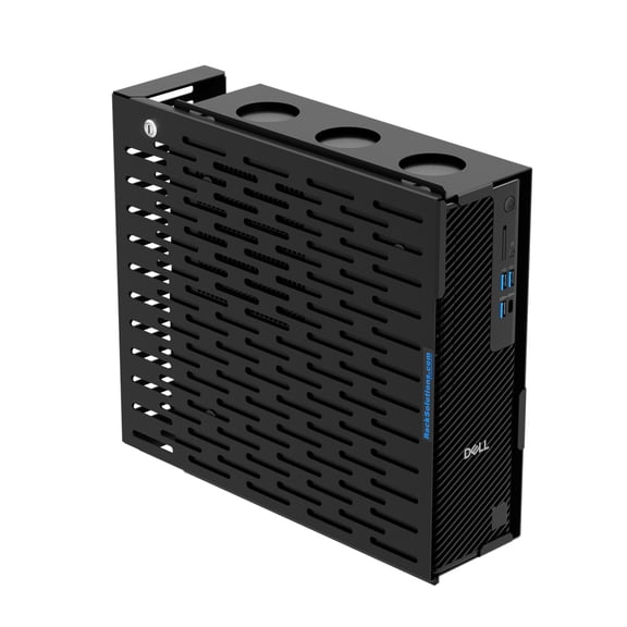 RackSolutions 110-E Secure Wall Mount for Dell Pro Slim PCs, Locking Enclosure with Cable Cover, Includes Keys and Mounting Hardware