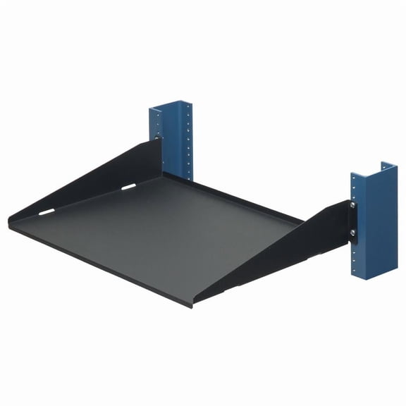 RackSolutions 2U 2Post Solid Cantilever Shelf 13in Depth - Flanged Down, Supports 60 lbs, Compatible with 2 Post and 4 Post Racks