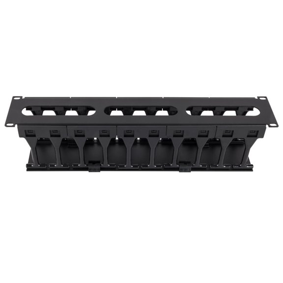 RackSolutions 2U Horizontal High Density Cable Duct with Cover - High Capacity Cable Management, Rear Pass-Through, Organizes and Separates Cables