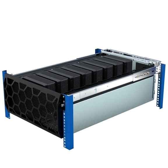 RackSolutions 5U HyperShelf for 8 Dell Precision 3260 Compact Workstation - Rack Mount 8 PCs per Shelf, Integrated Exhaust Fan, Cable Management, and High-Density Design