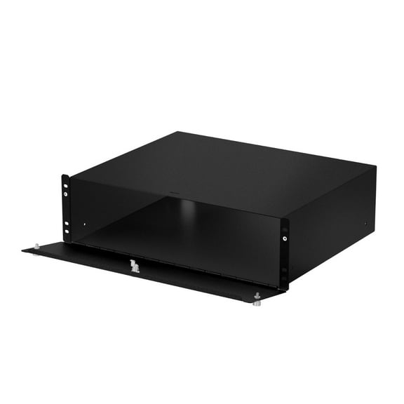 RackSolutions 3U Lockable Rackmount Box with Hinged Door, 14" Depth