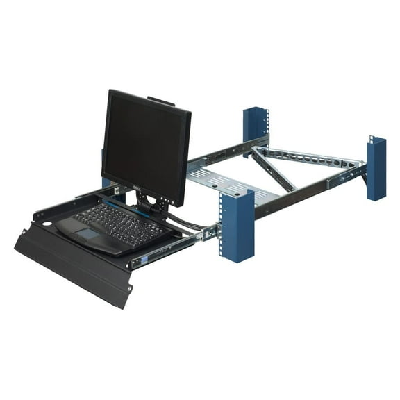 RackSolutions Rackmount KVM USB Keyboard - Compatible with 15-19" VESA Monitors, Trackpad, Cable Management Arm