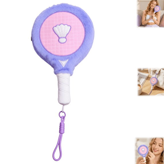 Racket Shaped Sports Plush Doll Cute Athletic Style Stuffed Toy with Hand Lanyard for Backpack Ornament Holiday Gift