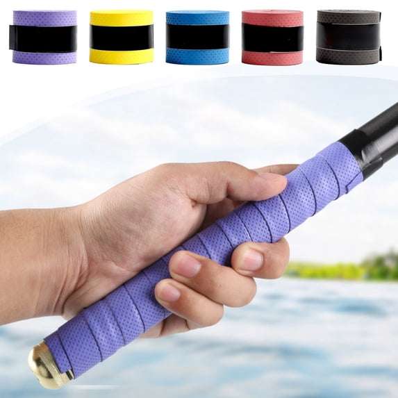 Racket Tape 5-Pack Polyurethane Overgrip Wraps, Anti-Slip Sweat-Absorbing Handle Tape for Tennis Badminton Squash & Fishing Rod Handles (110cm x 2.5cm)