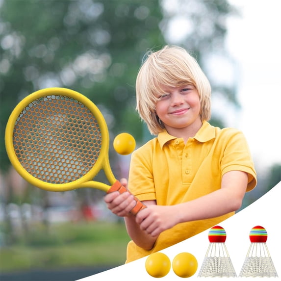 Racket Tennis for Children Outdoor Sports Badminton Racket Kindergarten Toy Set, Cebalnir Parent Child Outdoor Game Toys Portable Badminton Set (2xBadminton Racket, 2xBadminton, 2xBall)