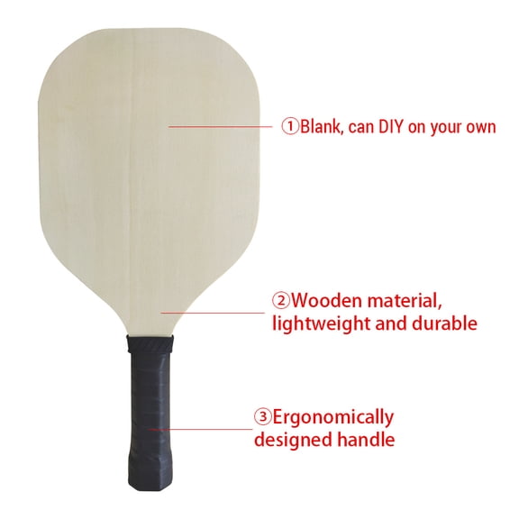 Racket Wood Paddle Sports Racket DIY Blank Racquet for Outdoor Indoor