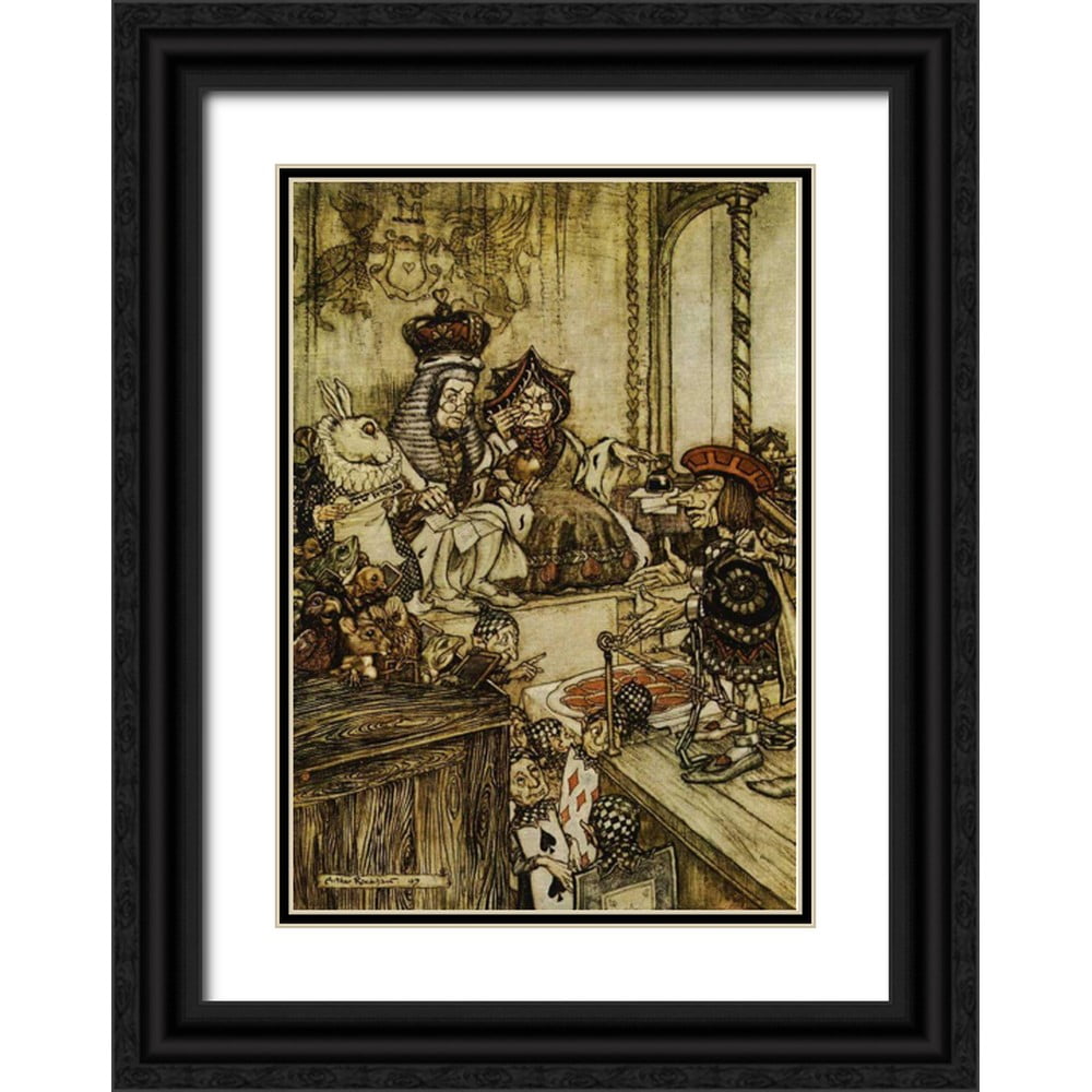 Rackham 14x18 Black Ornate Wood Framed with Double Matting Museum Art ...