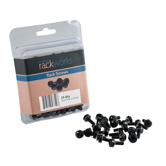 Rackworks Standard Size Rack Screws, 25 Pack (GRW-SCRW025)
