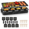 thumbnail image 1 of Raclette Grill 8 People Grill Plate Non-stick Coated, Raclette with 8 Mini Raclette Pans, Infinitely Adjustable Temperature, 1500W, 1 of 7