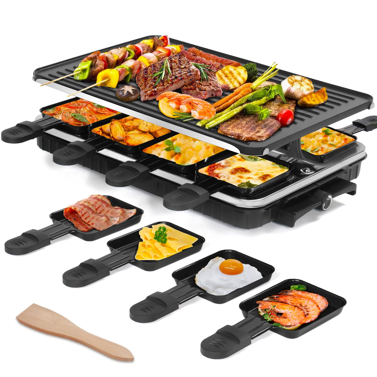MegaChef Reversible Indoor Grill and Griddle with Removable Glass Lid