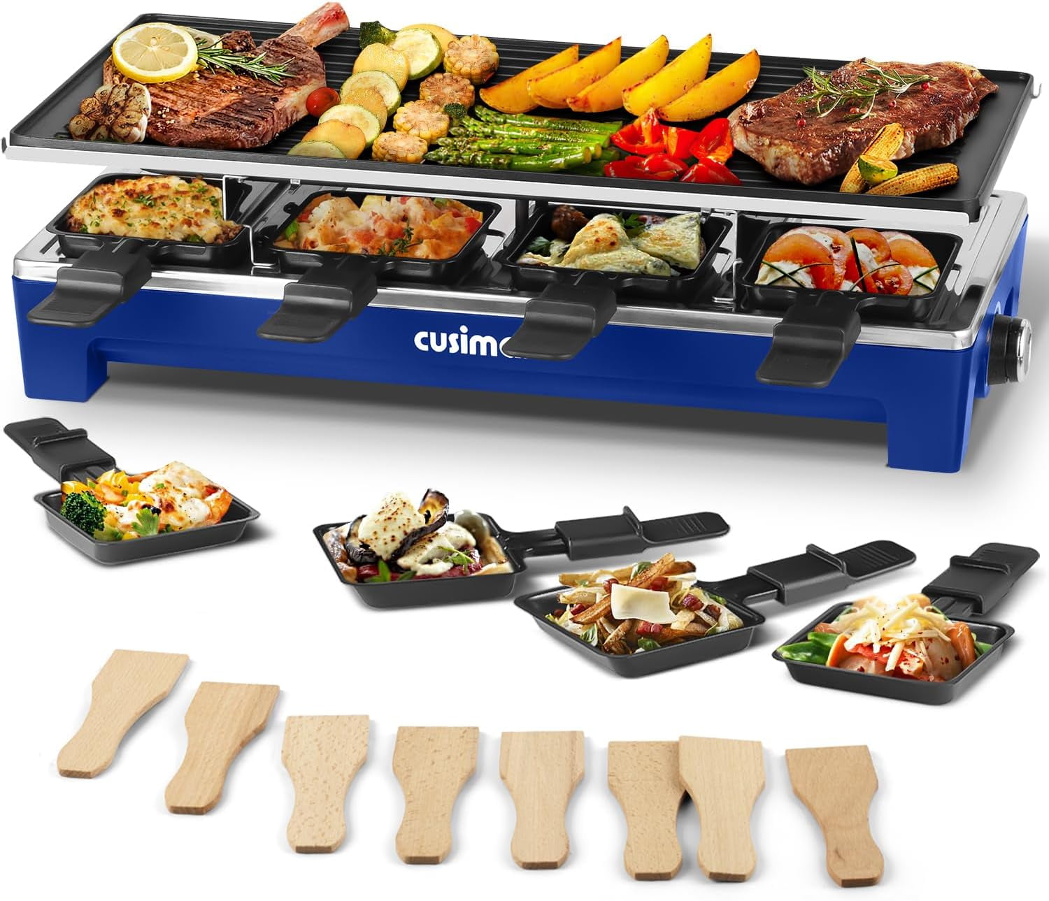 Raclette Table Grill, CUSIMAX Electric Grill, 1500W Korean BBQ Grill, Cheese Raclette Indoor