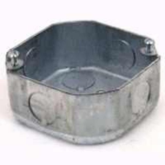 Raco 127 Octagon Box, Steel, 4", 1/2"-3/4" Knockout