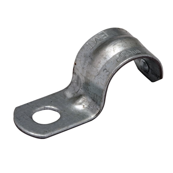 Raco One Hole Strap, Conduit; EMT; Pipe Use, 3/4 in, Steel, Plain 2083