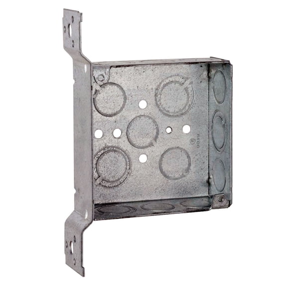 Hubbell Raco 8196 4" Square Bracketed Electrical Box