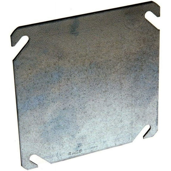 Raco 4 in. Square Blank Cover, Flat 50-Pack
