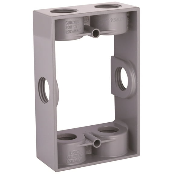 Raco 5400-5 Single Gang Extension Box, 5-1/4" x 3-1/2" x 1-1/2", Gray