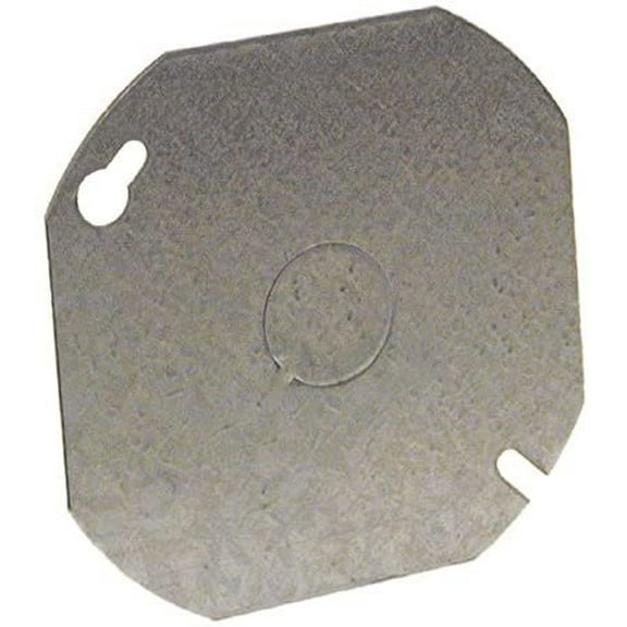 RACO Octagon Cover 724 - 1/2 Knockout, Steel - 4 In