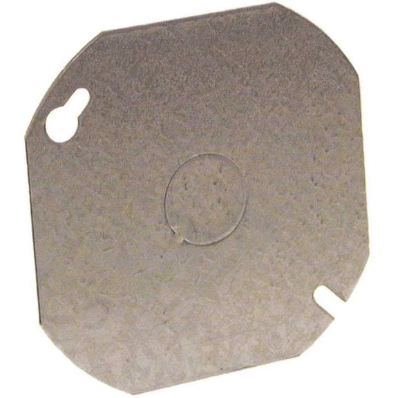 Raco 724 Octagon Cover, Flat, Steel.5-In. Knockout, 4-In. Blank - Quantity 25