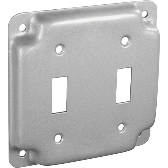 RACO Rise Cover Electrical Cover Plate - 4 Inch Square, Silver