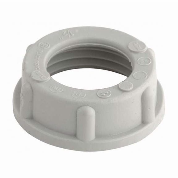 Raco IMC Bushing, 1 in, Threaded, Plastic, Zinc Plated, Gray 1404