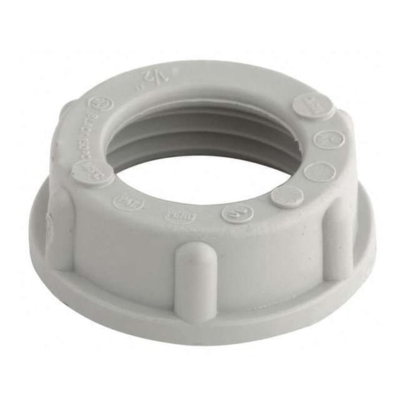 Raco IMC Bushing, 1-1/4 in, Threaded, Plastic, Zinc Plated, Gray 1405