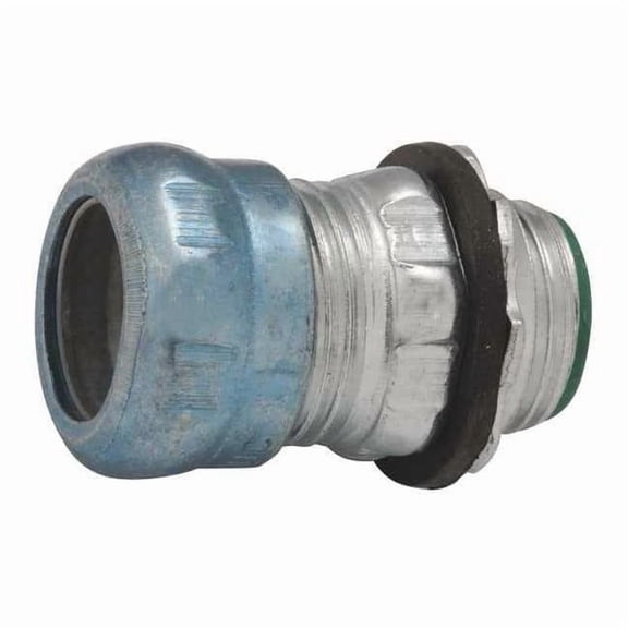 EMT Grounding Connector, 3/4 in, Compression, Steel, Zinc Plated, Black; Gray 2913RT