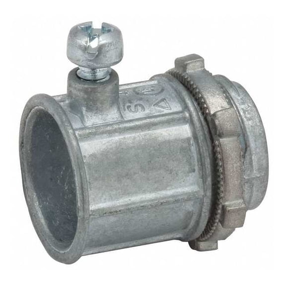 Raco EMT Grounding Connector, 3/4 in, Set Screw, Zinc Alloy, Plain, Gray 2603