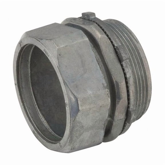 Raco EMT Grounding Connector, 3/4 in, Compression, Zinc Alloy, Plain, Gray 2803