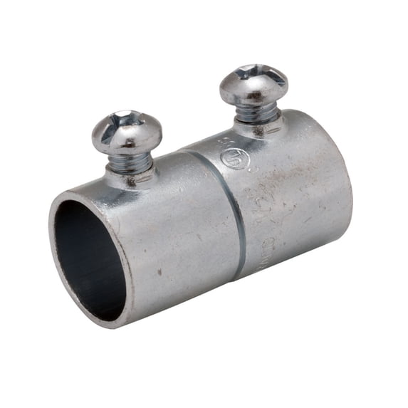 Raco EMT Coupling, 1/2 in, Set Screw, Steel, Zinc Plated, Gray 2022