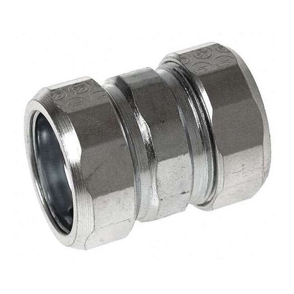 Raco IMC Coupling, 1-1/2 in, Compression, Steel, Zinc Plated, Gray 1826