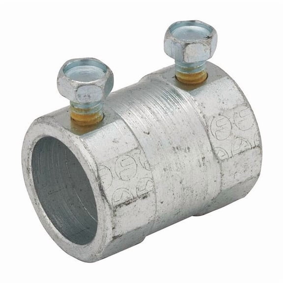 Raco IMC Coupling, 1-1/4 in, Set Screw, Steel, Zinc Plated, Gray 3025