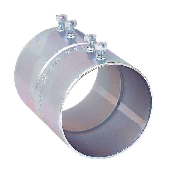 Raco EMT/IMC Coupling, 3-1/2 in, Set Screw, Steel, Zinc Plated, Gray 2154