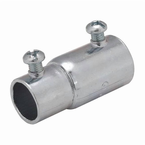 Raco EMT/IMC Coupling, 3/4 in, Set Screw, Steel, Zinc Plated, Gray 1433