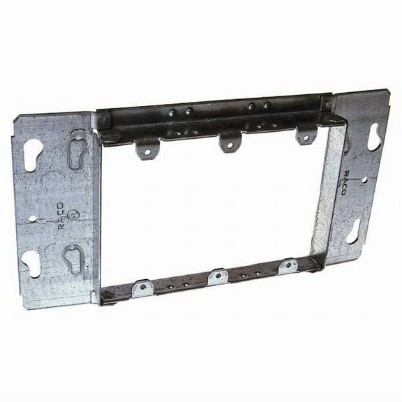 Raco Box Cover, Square Box Type, 3 Gang, Galvanized Steel, Blank Cover Type 822