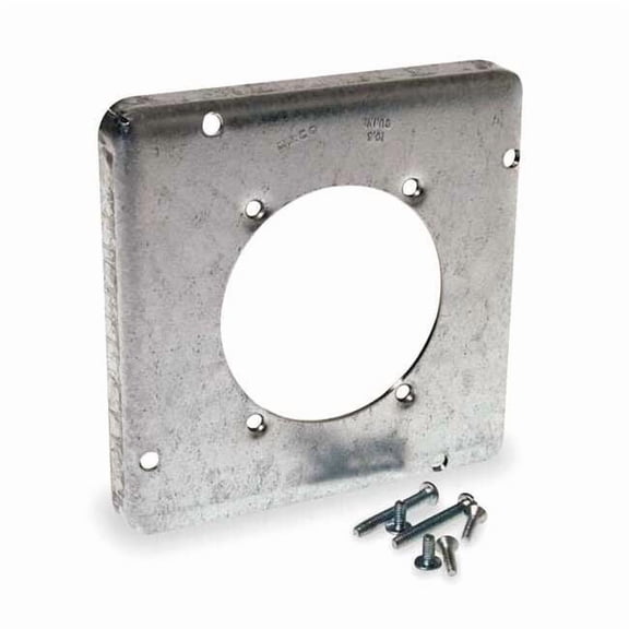 Box Cover, Old Work Box Type, 2 Gang, Galvanized Steel, Single Receptacle Cover Type 888
