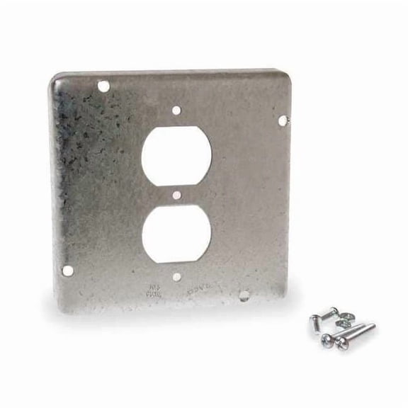 Hubbell Square Cover 4-11/16'' Exposed Work 1 Duplex Receptacle