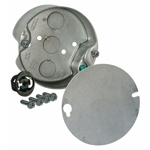 Raco Electrical Box,Round Ceiling Pan,4X4 in 2961