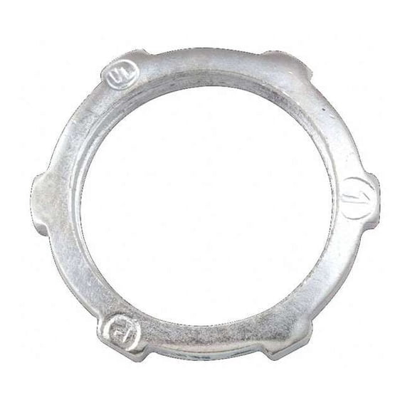 Raco IMC Locknut, 2 in, Threaded, Steel, Zinc Plated, Gray 1008