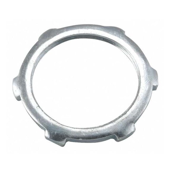 Raco IMC Locknut, 1/2 in, Threaded, Steel, Electro Zinc Plated, Gray 1192