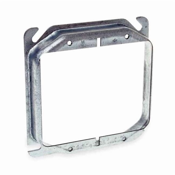Mud Ring, 2 Gangs, Galvanized Zinc, Square Box Type 779