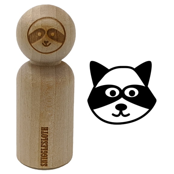 Racoon Face Doodle Rubber Stamp for Scrapbooking Crafting Stamping - Small 3/4 Inch
