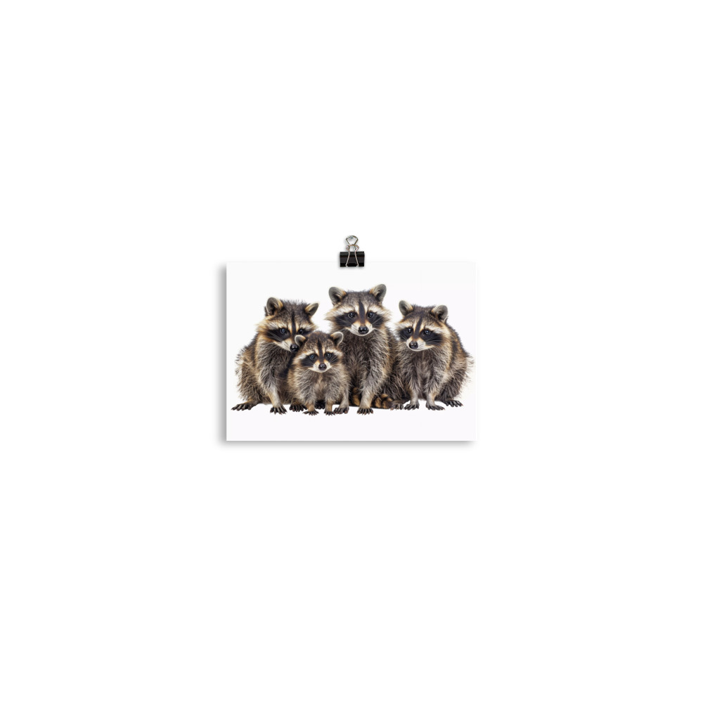 Racoon Poster Print Animal Wall Art Trash Panda Home Decor (5″×7 ...