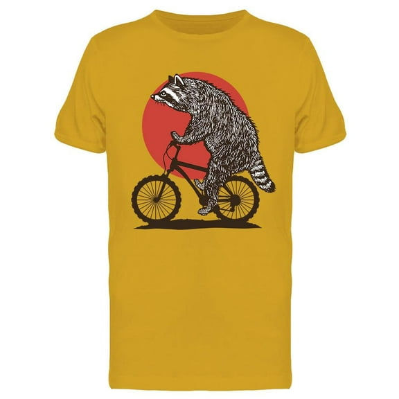 Racoon Riding Mountain Bike T-Shirt Men -Image by Shutterstock, Male Medium