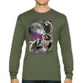thumbnail image 1 of Racoons Howling at the Moon Long Sleeve T-shirt Funny Galaxy Wildlife Universe Humor Weird Animal in Space, 1 of 7