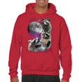 thumbnail image 1 of Racoons Howling at the Moon Sweatshirt Funny Galaxy Wildlife Universe Humor Weird Animal in Space Hoodie, 1 of 7