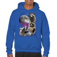 thumbnail image 1 of Racoons Howling at the Moon Sweatshirt Funny Galaxy Wildlife Universe Humor Weird Animal in Space Hoodie, 1 of 7