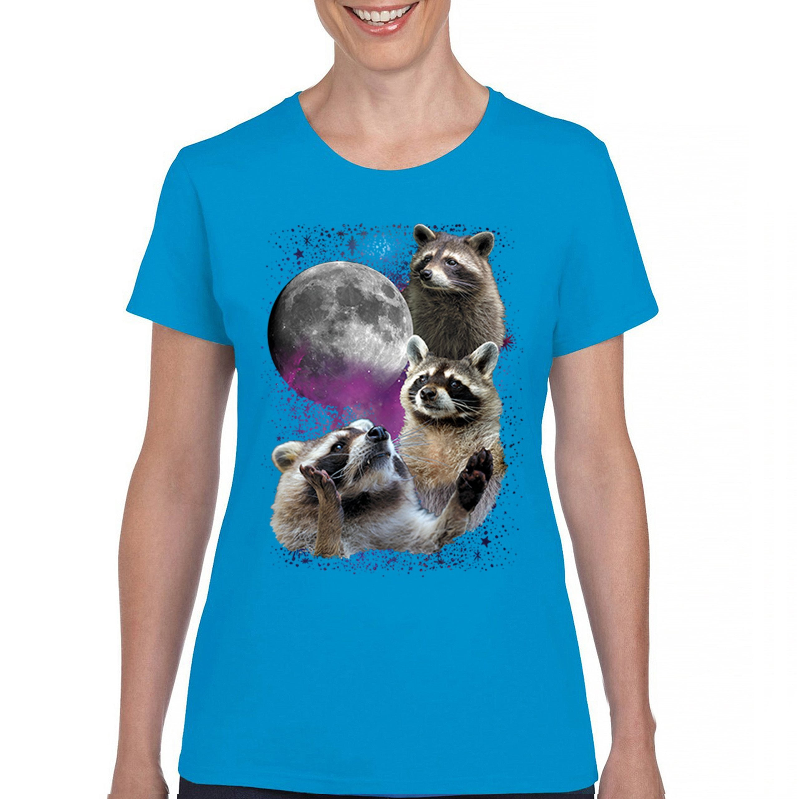 Racoons Howling at the Moon T-Shirt Funny Galaxy Wildlife Universe ...