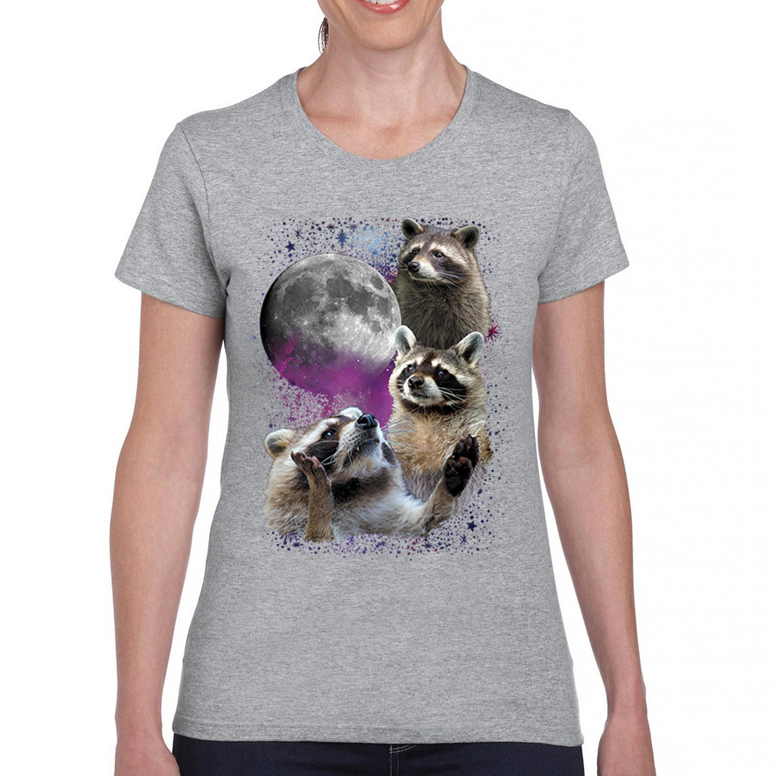 Racoons Howling at the Moon T-Shirt Funny Galaxy Wildlife Universe ...