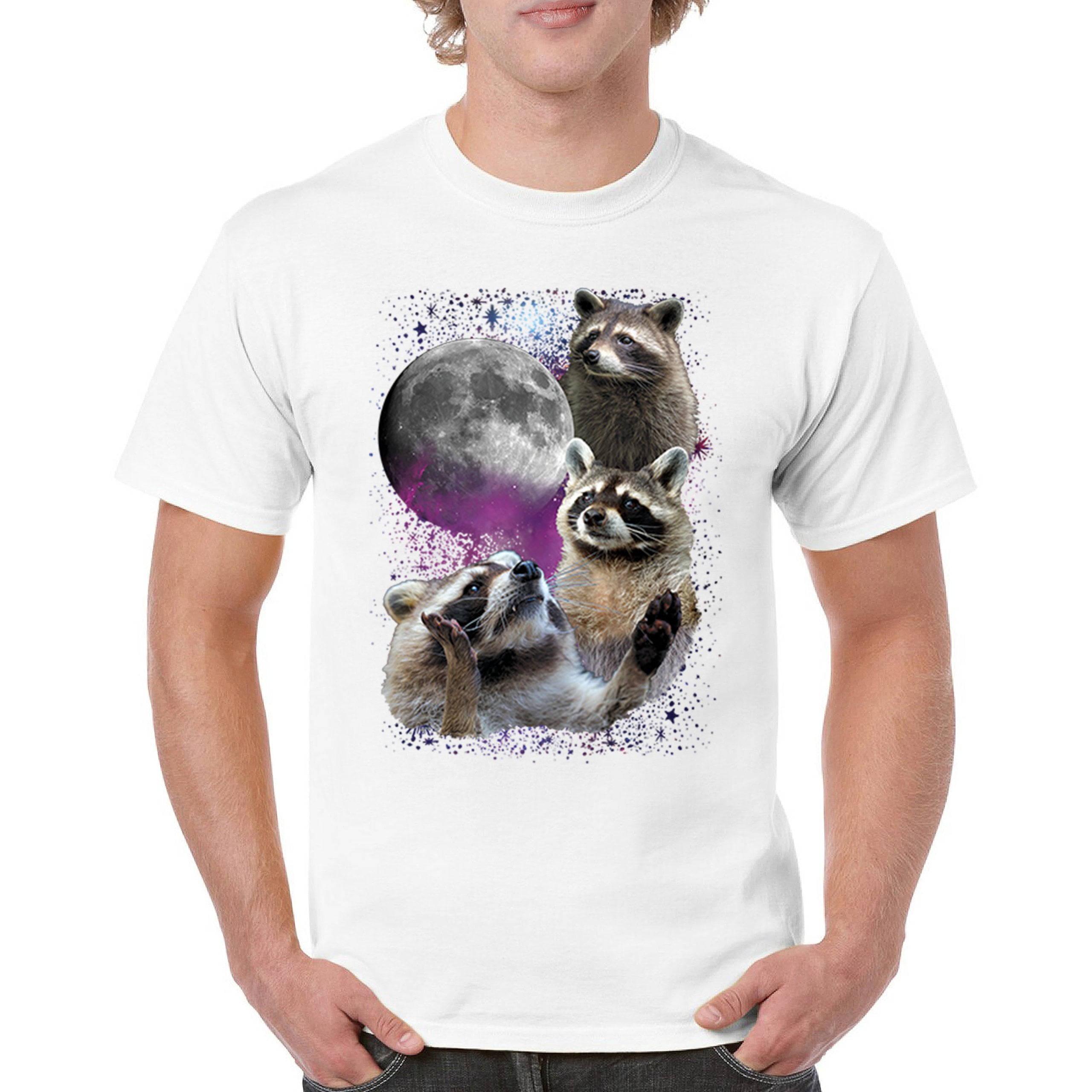 Racoons Howling at the Moon T-shirt Funny Galaxy Wildlife Universe ...