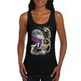thumbnail image 1 of Racoons Howling at the Moon Women's Tank Top Funny Galaxy Wildlife Universe Humor Weird Animal in Space, 1 of 7